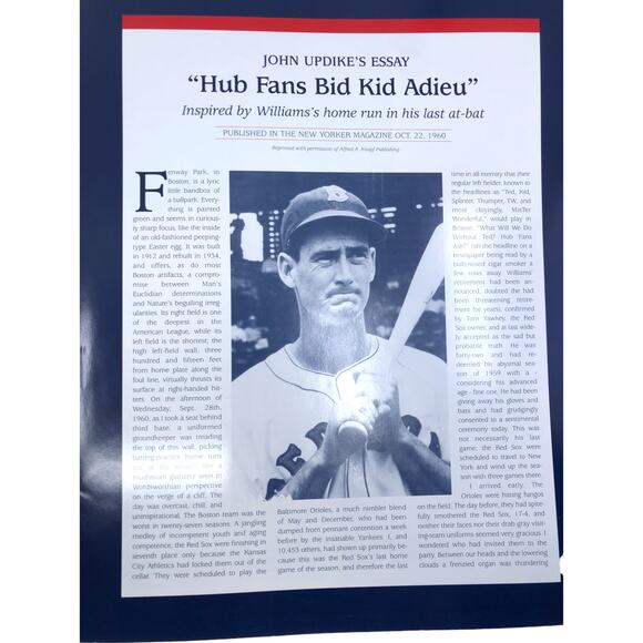 Ted Williams An American Hero 12" x 15" Commemorative Book Poster - Picture 4 of 9